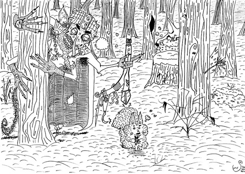 Cartoon: widerling (medium) by XombieLarry tagged widerling,wolf,wald
