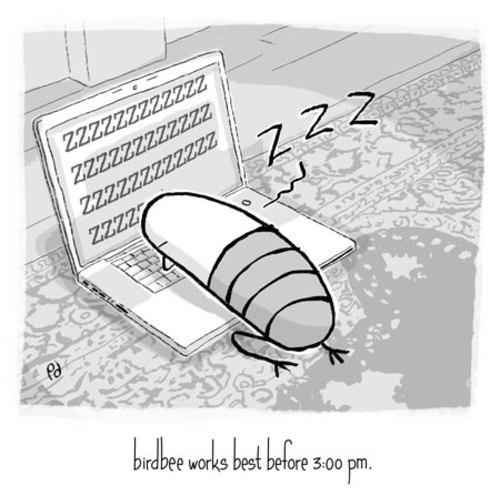 Cartoon: birdbee - afternoon (medium) by birdbee tagged birdbee,sleep,tired,nap,computer,zzz