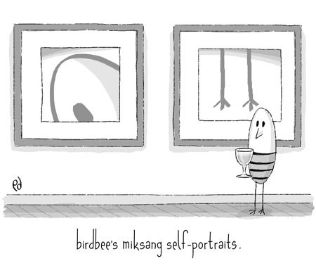 Cartoon: miksang (medium) by birdbee tagged birdbee,portrait,miksang,gallery,wine,show