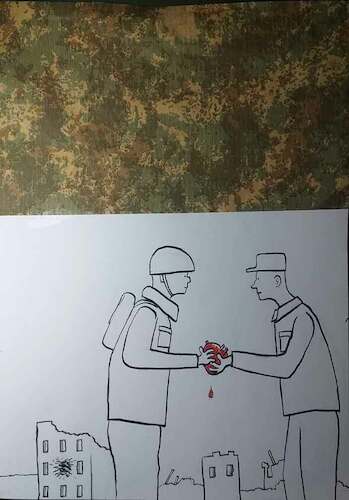 Cartoon: Imagine peace (medium) by marco petrella tagged war,uckraine