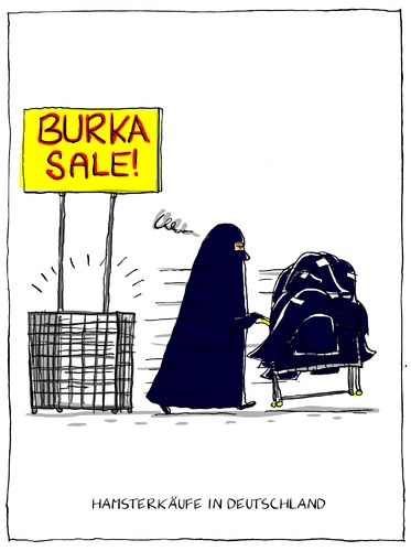 Cartoon: burka hamsterkauf (medium) by leopold maurer tagged burka,hamsterkauf,deutschland,burkaverbot,vermummt,supermarkt,angebot,ausverkauf,einkauf,integration,burka,hamsterkauf,deutschland,burkaverbot,vermummt,supermarkt,angebot,ausverkauf,einkauf,integration