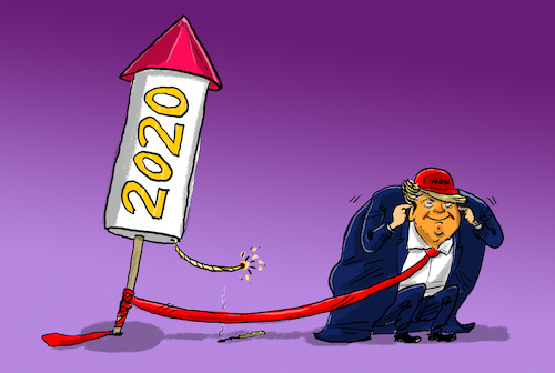 Cartoon: Bye Bye 2020! (medium) by leopold maurer tagged 2020,ende,2021,trump,abwahl,positiv,corona,covid,impfung,bye,2020,ende,2021,trump,abwahl,positiv,corona,covid,impfung
