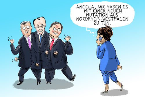 Cartoon: CDU wählt neuen parteichef (medium) by leopold maurer tagged cdu,vorsitz,chef,partei,wahl,laschet,merz,kramp,karrenbauer,röttgen,cdu,vorsitz,chef,partei,wahl,laschet,merz,kramp,karrenbauer,röttgen