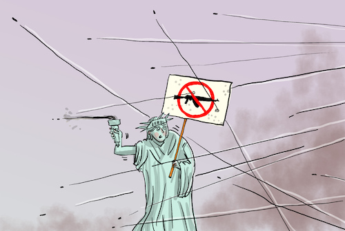 Cartoon: Erneut Schusswaffenangriff USA (medium) by leopold maurer tagged schussswaffen,waffengesetz,usa,kugeln,freiheitsstatue,supermarkt,disco,schule,freiheit,leopold,maurer,karikatur,cartoon,shooting,schussswaffen,waffengesetz,usa,kugeln,freiheitsstatue,supermarkt,disco,schule,freiheit,leopold,maurer,karikatur,cartoon,shooting