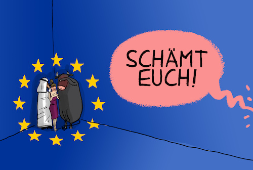 Cartoon: EU Korruptionsskandal (medium) by leopold maurer tagged eu,korruption,parlament,katar,bestechung,abstimmung,einflussnahme,politisch,parlamentsvize,kaili,präsidentin,abgeordnete,leopold,maurer,karikatur,cartoon,eu,korruption,parlament,katar,bestechung,abstimmung,einflussnahme,politisch,parlamentsvize,kaili,präsidentin,abgeordnete,leopold,maurer,karikatur,cartoon