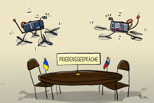 Cartoon: Friedensgespräche (medium) by leopold maurer tagged istanbul,russland,ukraine,drohnen,krieg,frieden,gespräche,verhandlungen,waffenruhe,leopold,maurer,cartoon,karikatur,istanbul,russland,ukraine,drohnen,krieg,frieden,gespräche,verhandlungen,waffenruhe,leopold,maurer,cartoon,karikatur
