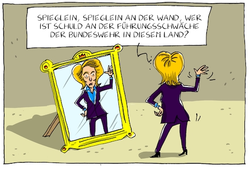 Cartoon: führungsschwäche (medium) by leopold maurer tagged bundeswehr,deutschland,ministerin,verteidigungsministerin,von,der,leyen,skandal,führungsschwäche,missstände,brief,offen,bundeswehr,deutschland,ministerin,verteidigungsministerin,von,der,leyen,skandal,führungsschwäche,missstände,brief,offen