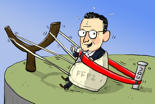 Cartoon: Masken Affäre (medium) by leopold maurer tagged jens,spahn,masken,affaere,cdu,corona,ffp2,pruefbericht,sonderbeauftragten,margaretha,sudhof,spd,bereicherung,vetternwirtschaft,leopold,maurer,karikatur,cartoon,jens,spahn,masken,affaere,cdu,corona,ffp2,pruefbericht,sonderbeauftragten,margaretha,sudhof,spd,bereicherung,vetternwirtschaft,leopold,maurer,karikatur,cartoon