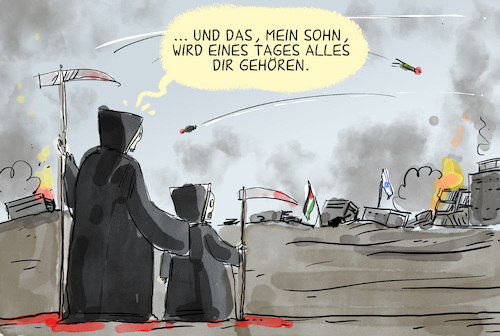 Cartoon: Nahostkonflikt (medium) by leopold maurer tagged israel,terror,gaza,palästina,konflikt,lösung,zukunft,tod,tote,zivilisten,krieg,problem,ausweglosigkeit,hamas,naher,osten,libanon,iran,arabischer,raum,demokratie,religion,islam,judentum,blut,vergiessen,leopold,maurer,karikatur,cartoon,israel,terror,gaza,palästina,konflikt,lösung,zukunft,tod,tote,zivilisten,krieg,problem,ausweglosigkeit,hamas,naher,osten,libanon,iran,arabischer,raum,demokratie,religion,islam,judentum,blut,vergiessen,leopold,maurer,karikatur,cartoon