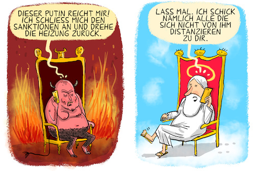 Cartoon: Schulterschluss gegen Putin (medium) by leopold maurer tagged putin,sanktionen,gas,energie,distanzierung,russland,russen,politiker,vorstand,künstler,sänger,teufel,gott,sparen,alternativ,heizung,strom,leopold,maurer,cartoon,karikatur,putin,sanktionen,gas,energie,distanzierung,russland,russen,politiker,vorstand,künstler,sänger,teufel,gott,sparen,alternativ,heizung,strom,leopold,maurer,cartoon,karikatur