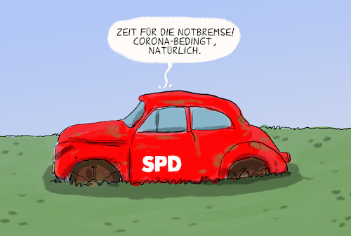 Cartoon: SPD für Notbremse (medium) by leopold maurer tagged spd,lockdown,verlängerung,pandemie,corona,covid,notbremse,leopold,maurer,cartoon,comic,illustration,karikatur,spd,lockdown,verlängerung,pandemie,corona,covid,notbremse,leopold,maurer,cartoon,comic,illustration,karikatur