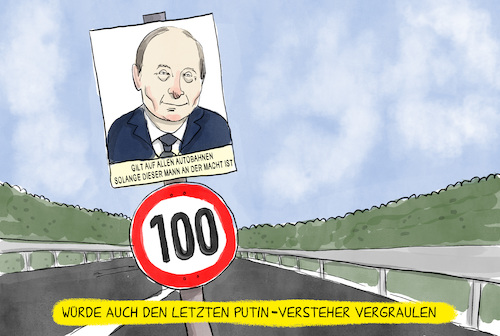 Cartoon: Tempolimit (medium) by leopold maurer tagged putin,tempolimit,verkehrstote,sprit,energie,benzin,diesel,auto,autobahn,deutschland,sparen,einschraenken,versteher,fdp,ampel,kosten,erneuerbar,leopold,maurer,karikatur,putin,tempolimit,verkehrstote,sprit,energie,benzin,diesel,auto,autobahn,deutschland,sparen,einschraenken,versteher,fdp,ampel,kosten,erneuerbar,leopold,maurer,karikatur