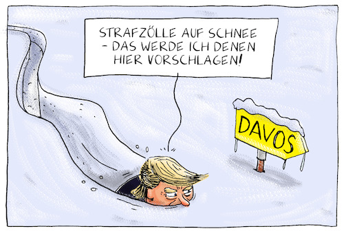 Cartoon: trump vor davos (medium) by leopold maurer tagged trump,präsident,usa,freihandel,strafzölle,welthandel,protektionismus,weltwirtschaftsforum,davos,schweiz,rede,schnee,trump,präsident,usa,freihandel,strafzölle,welthandel,protektionismus,weltwirtschaftsforum,davos,schweiz,rede,schnee