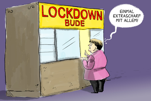 Cartoon: Verlängerter Lockdown (medium) by leopold maurer tagged lockdown,deutschland,merkel,bund,länder,verlängerung,verschärfung,corona,pandemmie,covid,lockdown,deutschland,merkel,bund,länder,verlängerung,verschärfung,corona,pandemmie,covid