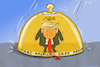 Cartoon: Golden Dome (small) by leopold maurer tagged usa,trump,golden,dome,raketenabwehr,käseglocke,cloche,demokratie,autokratie,präsident,schutz,projekt,donald,leopold,maurer,cartoon,karikatur