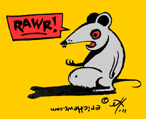 Cartoon: fierce mouse (medium) by ericHews tagged mouse,growl,rawr,angry,fierce