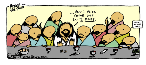 Cartoon: Jesus Comes Out (medium) by ericHews tagged jesus,gay