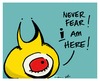 Cartoon: never fear (small) by ericHews tagged peepbot bot peep fear save hero never the day
