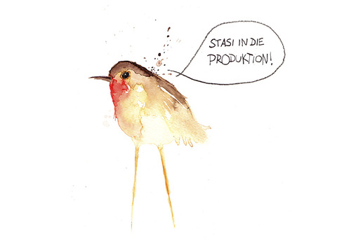 Cartoon: Vogel 3 (medium) by cosmo9 tagged vogel,stasi,produktion