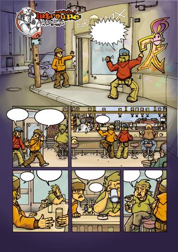 Cartoon: La Troupe Pag1Chap2 (medium) by Aleix tagged comic,aleix,graffiti,manga,la,troupe,panini,montana,colors