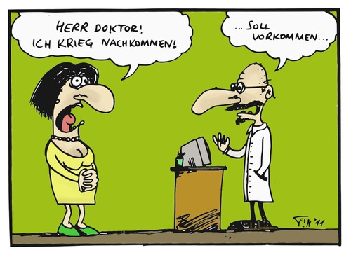 Cartoon: Nachkommen (medium) by timfuzius tagged schwanger,schwangerschaft,gynäkologe,frauenarzt