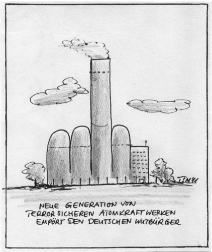 Cartoon: Neue AKW-Generation (medium) by timfuzius tagged akw,atomausstieg,terror,stinkefinger,wutbürger
