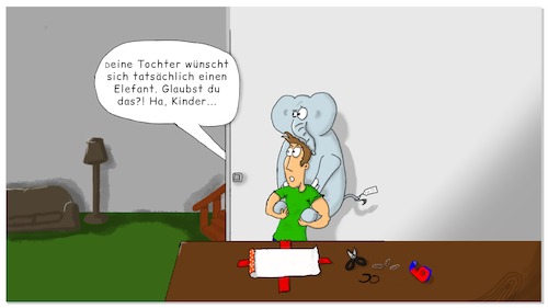 Cartoon: Geschenk (medium) by Grikewilli tagged elefant,geschenk,geschenkpapier,geburtstag,weihnachten,vater,papa,mama,mutter,kinder,mädchen,tochter,sohn,junge,elefanten,eltern,erziehung,familie,feiern,schenken,geld,wünsche,wunschliste,verpackung,einpacken,schleife,rüssel