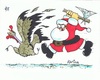 Cartoon: Christmas Dinner (small) by Kerina Strevens tagged christmas,xmas,santa,father,turkey,dinner,slaughter,run,fun,humour,cartoon