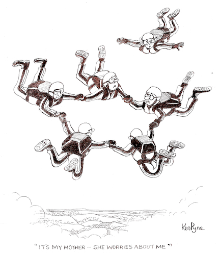 Cartoon: Sky Diving (medium) by Ken tagged sky,diving,sky,diving