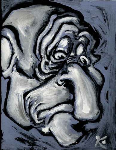 Cartoon: Sad Face (medium) by Milton tagged sad,tragic,portrait,nose,face,old