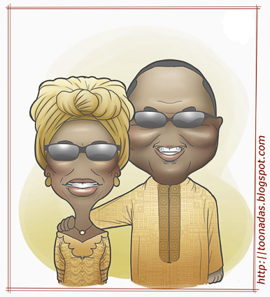 Cartoon: Amadou and Mariam (medium) by Freelah tagged amadou,et,mariam