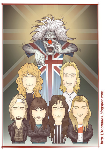 Cartoon: Iron Maiden - color (medium) by Freelah tagged iron,maiden