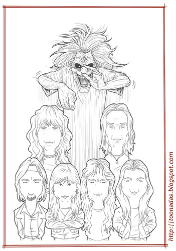 Cartoon: Iron Maiden - lines (medium) by Freelah tagged iron,maiden