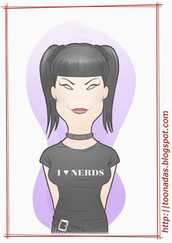 Cartoon: Pauley Perrette as Abby (medium) by Freelah tagged pauley,perrette,abby,ncis