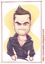 Cartoon: Robbie Williams (small) by Freelah tagged robbie,williams,pop,star,singer