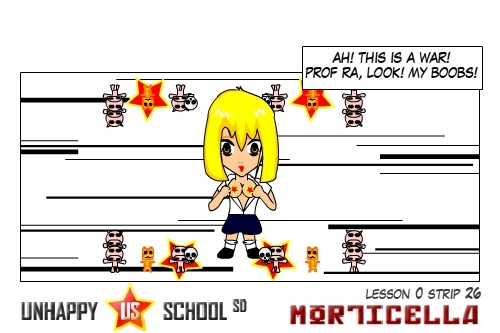 Cartoon: US lesson 0 Strip 26 (medium) by morticella tagged uslesson0,unhappy,school,morticella,manga,technique