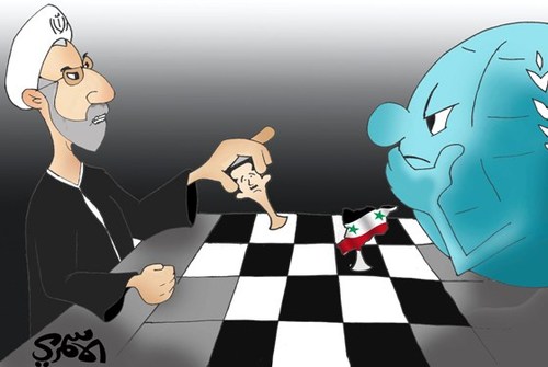 Cartoon: geneve VS iran alasmri (medium) by hussein alasmri tagged geneve,vs,iran,alasmri
