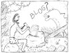 Cartoon: In the Bloginning (small) by David_Bromley tagged blog,cave,man,dinosaur,chisel,communication