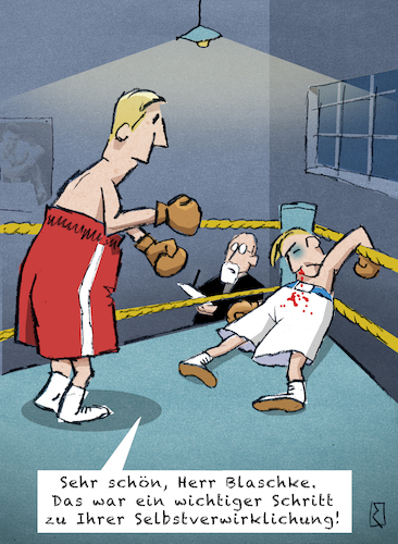 Cartoon: Boxer (medium) by Jan Rieckhoff tagged boxen,boxer,sport,aggression,ko,schlagen,schlag,haken,schwinger,jap,verteidigung,angriff,ring,seile,ecke,training,sparring,psychologe,psychologie,therapie,therapeut,mann,männlich,kampf,kampfsport,faustkampf,faust,wettkampf,handschuhe,mut,stärke,kondition,ausdauer,kampfgeist,selbstfindung,selbstverwirklichung,selbstsicherheit,gewinnen,verlieren,niederlage,witz,cartoon,comic,karikatur,jan,rieckhoff,boxen,boxer,sport,aggression,ko,schlagen,schlag,haken,schwinger,jap,verteidigung,angriff,ring,seile,ecke,training,sparring,psychologe,psychologie,therapie,therapeut,mann,männlich,kampf,kampfsport,faustkampf,faust,wettkampf,handschuhe,mut,stärke,kondition,ausdauer,kampfgeist,selbstfindung,selbstverwirklichung,selbstsicherheit,gewinnen,verlieren,niederlage,witz,cartoon,comic,karikatur,jan,rieckhoff