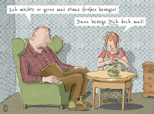 Cartoon: Großes (medium) by Jan Rieckhoff tagged grosses,kleines,leisten,leistung,bedeutsam,bedeutung,wichtig,wichtigkeit,sinnvoll,sinn,leben,lebensinhalt,leere,langeweile,oede,hohl,idee,ideenlos,einfallslos,verharren,bewegen,beweglichkeit,unbeweglich,unbeweglichkeit,starre,erstarrung,beschaeftigung,taetigkeit,mobil,mobilitaet,unflexibel,flexibel,flexibilitaet,erfuellung,geist,mental,training,gehirn,denken,rente,rentner,rentnersyndrom,ruhe,rentenalter,alter,ueberfluessig,abgeschoben,cartoon,witz,karikatur,comic,zeichnung,jan,rieckhoff,grosses,kleines,leisten,leistung,bedeutsam,bedeutung,wichtig,wichtigkeit,sinnvoll,sinn,leben,lebensinhalt,leere,langeweile,oede,hohl,idee,ideenlos,einfallslos,verharren,bewegen,beweglichkeit,unbeweglich,unbeweglichkeit,starre,erstarrung,beschaeftigung,taetigkeit,mobil,mobilitaet,unflexibel,flexibel,flexibilitaet,erfuellung,geist,mental,training,gehirn,denken,rente,rentner,rentnersyndrom,ruhe,rentenalter,alter,ueberfluessig,abgeschoben,cartoon,witz,karikatur,comic,zeichnung,jan,rieckhoff