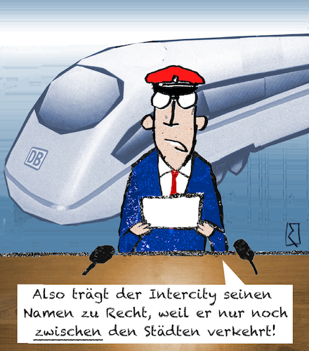 Cartoon: ICE 2 hoch (medium) by Jan Rieckhoff tagged deutsche,bahn,db,ice,fahrplan,bahnverbindungen,zugverkehr,zugbetrieb,zugverbindung,schienenverkehr,einschraenkung,reduzierung,service,fahrplanaenderung,krise,dauerkrise,strecke,streckennetz,schienennetz,verbindungen,staedte,fernzuege,stop,halt,bahnhof,klima,klimaziel,co2,bilanz,umwelt,umweltvetraeglichkeit,umweltschonend,nachhaltig,ozonloch,atmosphaere,pressekonferenz,witz,cartoon,comic,karikatur,jan,rieckhoff,deutsche,bahn,db,ice,fahrplan,bahnverbindungen,zugverkehr,zugbetrieb,zugverbindung,schienenverkehr,einschraenkung,reduzierung,service,fahrplanaenderung,krise,dauerkrise,strecke,streckennetz,schienennetz,verbindungen,staedte,fernzuege,stop,halt,bahnhof,klima,klimaziel,co2,bilanz,umwelt,umweltvetraeglichkeit,umweltschonend,nachhaltig,ozonloch,atmosphaere,pressekonferenz,witz,cartoon,comic,karikatur,jan,rieckhoff