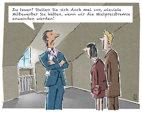 Cartoon: Mietpreisbremse (medium) by Jan Rieckhoff tagged wohnungen,miete,mietpreisbremse,wirkungslos,mietenniveau,wohnungsmangel,großsstadt,makler,notstand,wucher,überhöhung,teuer,vermietung,angebot,leerstand,wohnungssuchende,mieter,cartoon,comic,jan,rieckhoff,wohnungen,miete,mietpreisbremse,wirkungslos,mietenniveau,wohnungsmangel,großsstadt,makler,notstand,wucher,überhöhung,teuer,vermietung,angebot,leerstand,wohnungssuchende,mieter,cartoon,comic,jan,rieckhoff