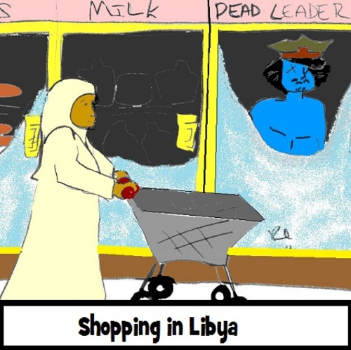 Cartoon: Shopping (medium) by Mewanta tagged libya,dead,death,nato,un,rebels,gadaffi