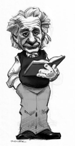 Cartoon: Albert Einstein (medium) by r8r tagged albert,einstein,caricature,cartoon,physics,relativity,space,time,science,scientific,albert einstein,wissenschaft,wissenschaftler,karikatur,portrait,physik,nobelpreisträger,nobelpreise,relativitätstheorie,genie,physiker,albert,einstein