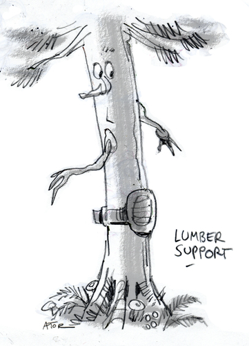 Cartoon: Lumber Support (medium) by r8r tagged lumber,lumbar,tree,fir,forest,back,pun,spine,disc,vertebra,support,pain,baum,bäume,pflanzen,natur,umwelt,wald,schmerzen,schmerz,umweltschutz,holz