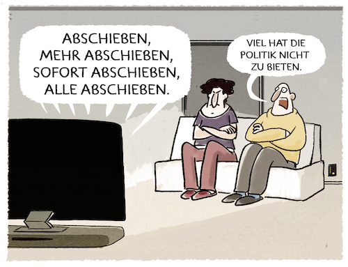 Cartoon: Abschiebungsdiskurs... (medium) by markus-grolik tagged abschiebung,politik,reaktion,attentat,anschlag,terrorismus,islamismus,opposition,deutschland,immigration,fluechtlinge,landtagswahlen,innenpolitik,bamf,sicherheit,abschiebung,politik,reaktion,attentat,anschlag,terrorismus,islamismus,opposition,deutschland,immigration,fluechtlinge,landtagswahlen,innenpolitik,bamf,sicherheit