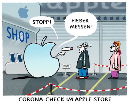 Cartoon: Apple.. (medium) by markus-grolik tagged corona,apple,kunden,temperaturmessung,fieber,datenschutz,fiebermessung,pandemie,vorsorge,store,laden,anstehen,ansteckung,corona,apple,kunden,temperaturmessung,fieber,datenschutz,fiebermessung,pandemie,vorsorge,store,laden,anstehen,ansteckung