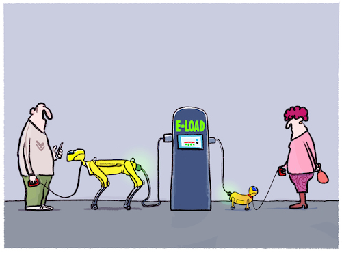 At the dog-docking-station...