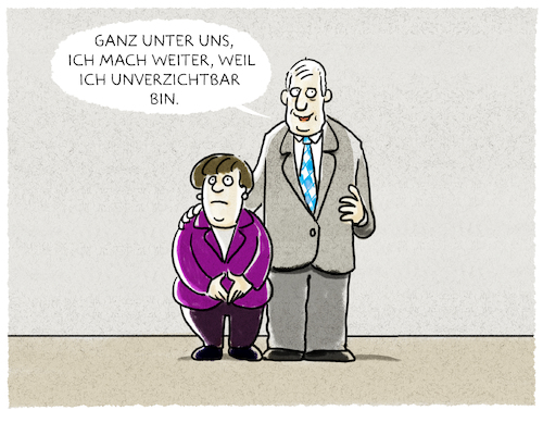 Cartoon: Ewig währt am längsten... (medium) by markus-grolik tagged horst,seehofer,csu,cdu,parteivorsitz,ministerpräsident,merkel,angela,wahlkampf,horst,seehofer,csu,cdu,parteivorsitz,ministerpräsident,merkel,angela,wahlkampf