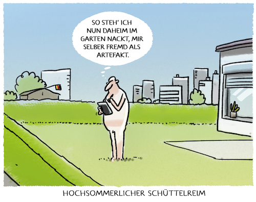 Cartoon: Dichter und Denker (medium) by markus-grolik tagged schüttelereim,sommer,garten,artefakt,spiesser,heimgarten,deutschland,schüttelereim,sommer,garten,artefakt,spiesser,heimgarten,deutschland
